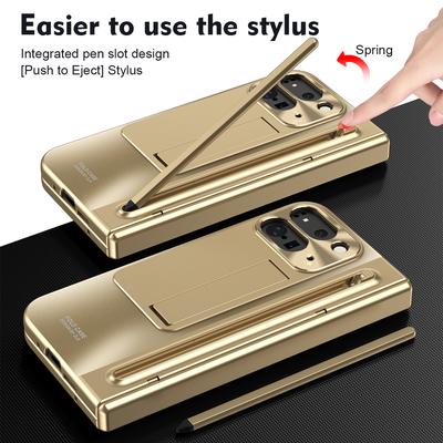 360 Full Protection Hinge Case for Google Pixel 9 Pro Fold2 Touch Pen Folding Cover for Samsung Galaxy Z Fold 6 5 4 3 Glass Film