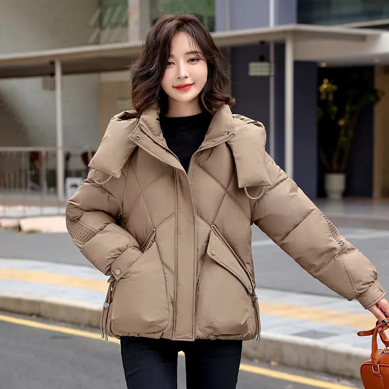 Women Winter Thickened Warm Loose Jacket Long Sleeve Hooded Cozy Top