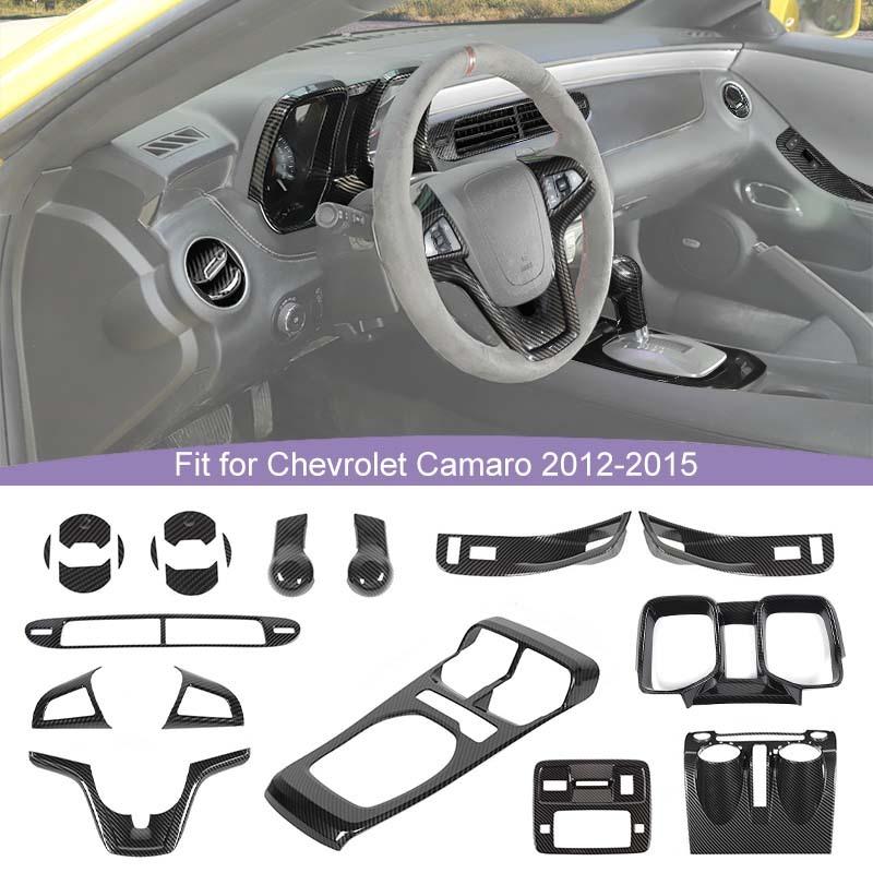ABS Steering Wheel Gear Shift Panel Dashboard Decoration Central Control Stickers For Chevy Camaro 2012-2015 Interior Accessories