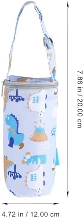 Insulated Baby Bottle Bag Cotton Aluminum Foil Portable Thermal Bag for On-the-Go and Stroller Gray 18 x 8 cm