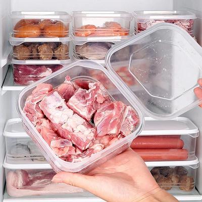 Plastic Food Storage Container Airtight Refrigerator Freezer Box Microwave Safe Stackable Food Preservation Box For Kitchen