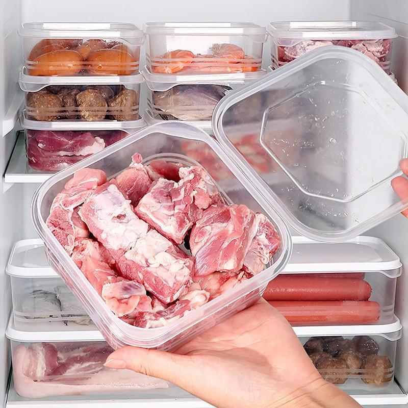 Boîte de conservation alimentaire en plastique hermétique pour réfrigérateur et congélateur, compatible micro-ondes, empilable, pour la cuisine
