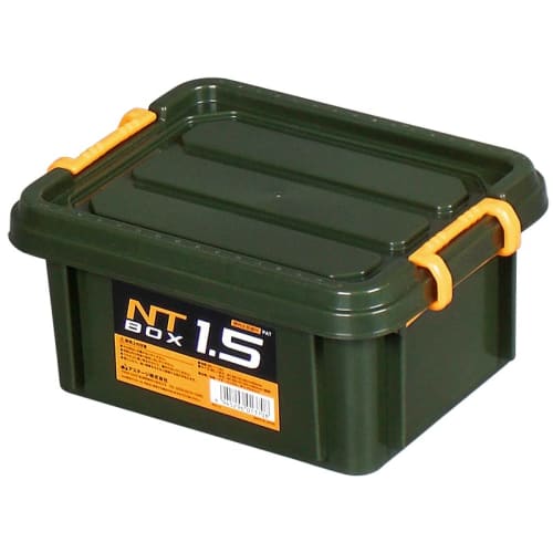 JEJ Astage NT Box #1.5 Green, Disaster Preparedness Container, Approx. 8.7" W x 6.6" D x 3.5" H, Storage, DIY, Small Items, Outdoor