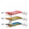 Glowing Wood Squid Jig Hook 1.5 Small Size with Weighted Beads for Cuttlefish Sea Fishing Simulation Shrimp Shape Lures