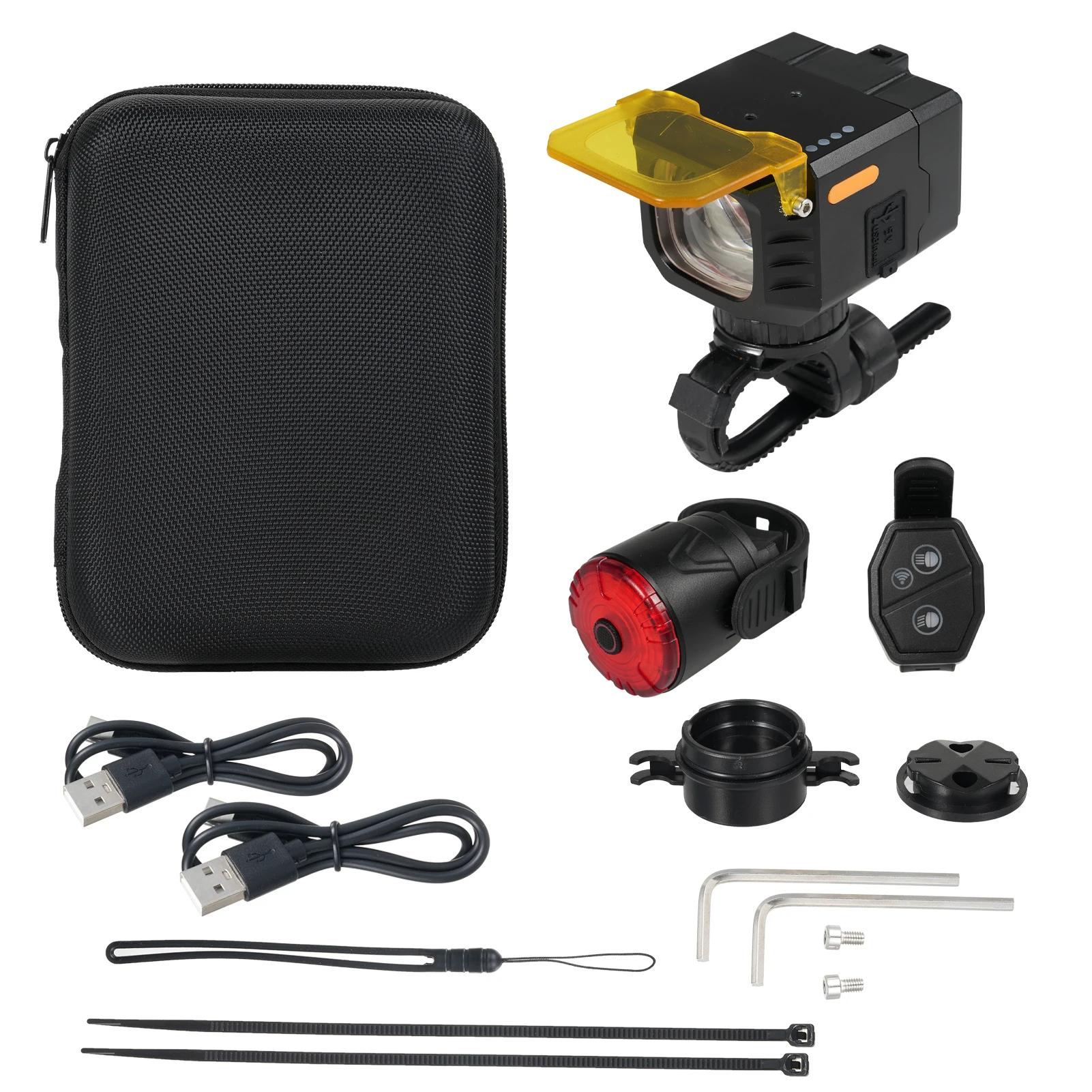 Rechargeable Bike Light Set Bike Headlight-Taillight Combinations Bicycle Front Headlight and Back Taillight