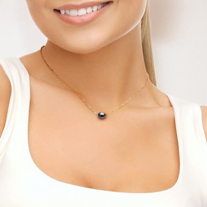 Necklace - Perlinea - Tahitian Cultured Pearl A+ - Yellow Gold - 8-9 Mm - 42 Cm