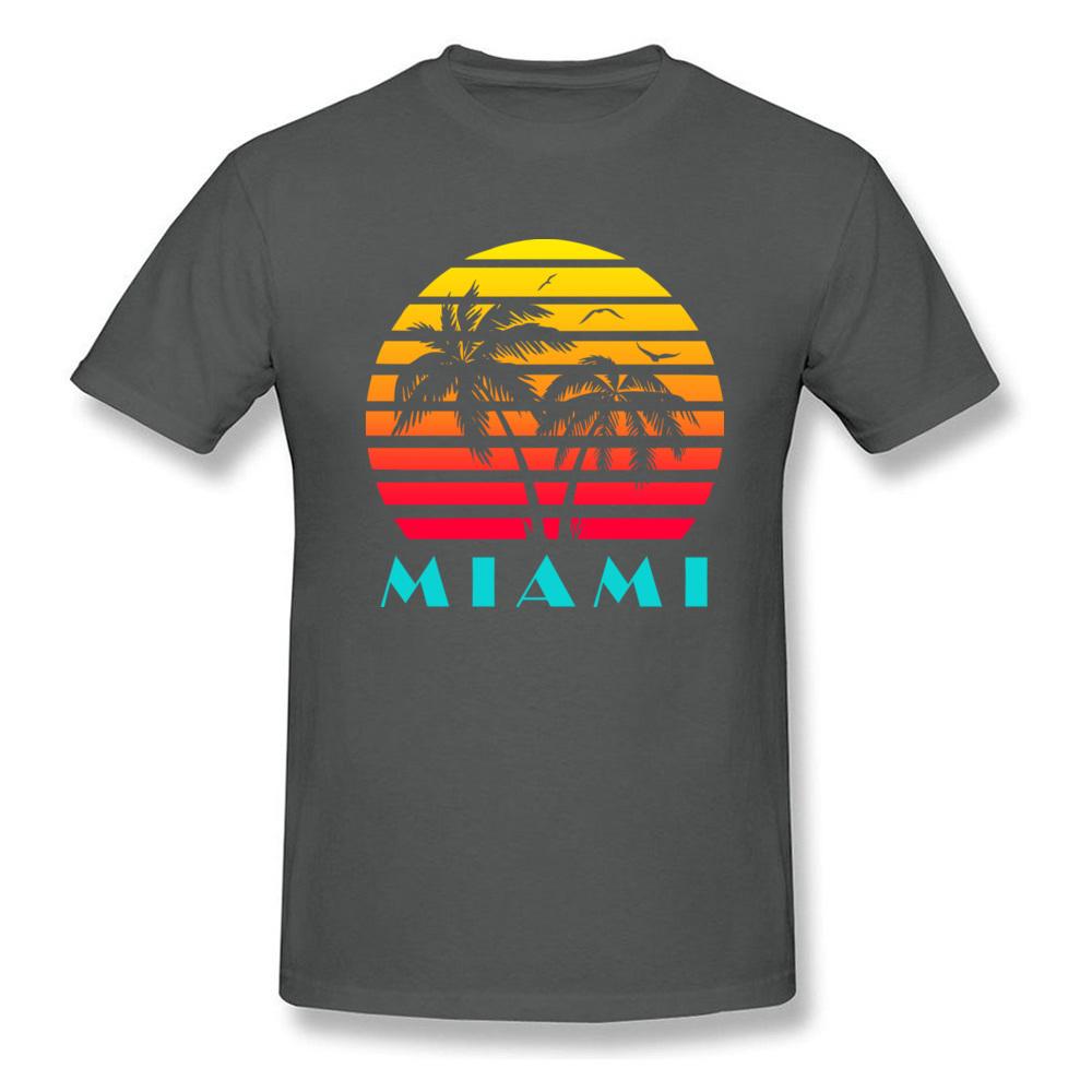 Summer Fashion Tshirt Mens American Miami Sunset Scenery Graphic T Shirts for Adult Happy Beach Holiday T-Shirt
