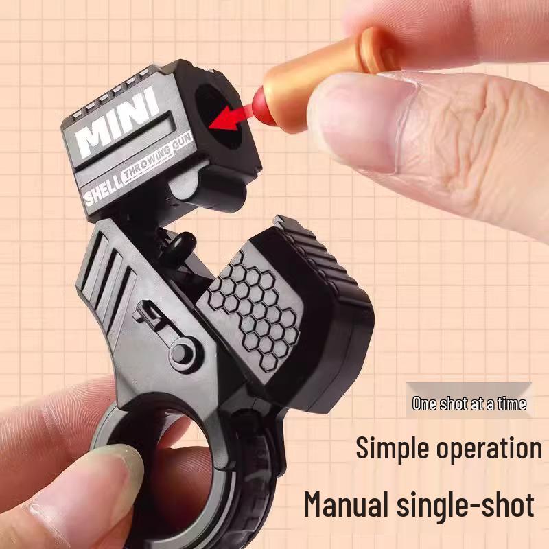 Trendy Mini Toy: Decompression Finger Ring Gun with Ejectable Shells - Secret Agent Fun!