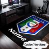 Custom Name Italian Football Crest Rug for Living Room, Game Rooms, Office, Bedroom, Floor Mat Playful Design, fan gifts Christmas decor