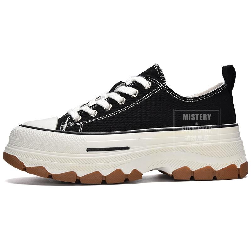 Gorąca sprzedaż wiosna nowe buty płócienne na grubej podeszwie podwyższającej z podeszwą falową 1234