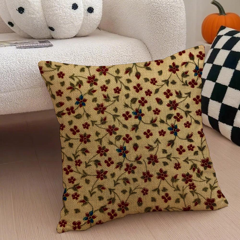 

SSmall Floral Cushion Cover Throw Pillow Cover Hidden Button Durable Polyester Chair Cushion 30X30cm