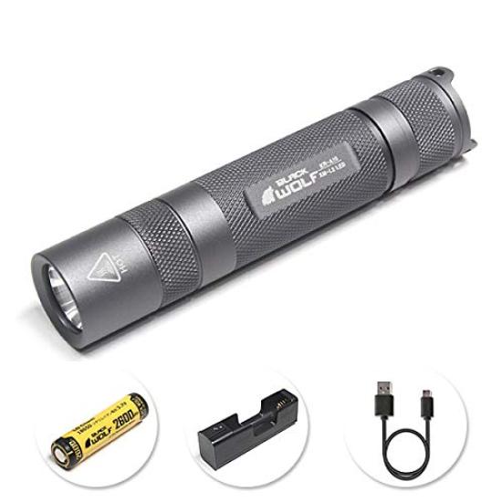 

BLACK WOLF Сделано в Корее Фонарик с режимами памяти Оборудован светодиодом Cree KR-A10 (XM-L2) / / / (L2/XML2) (Серый) серый