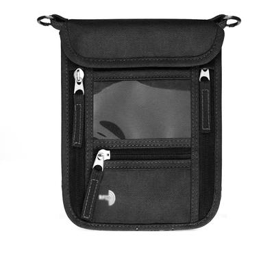 Passport Convenient Security Pouch for International [7-Mi] Case, Neck-Mounted, Travel, Anti-Skimming (Black)