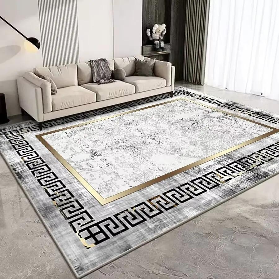 Modern Marble Mat Light Luxury Decoration Living Room Customized Fluffy Soft Carpet Washable Bedroom Home Floor Rug Anti Slip