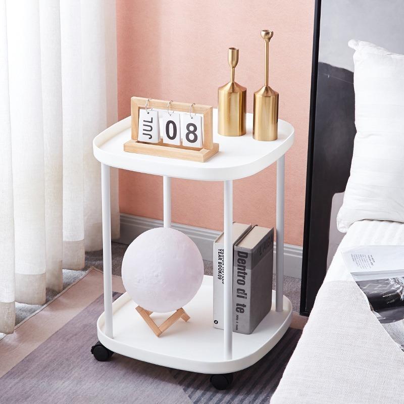 Home Sofa Side Table Movable Bedroom Coffee Table Bedside Shelf Modern Simple Strong Load-bear Suitable Multiple Scenarios