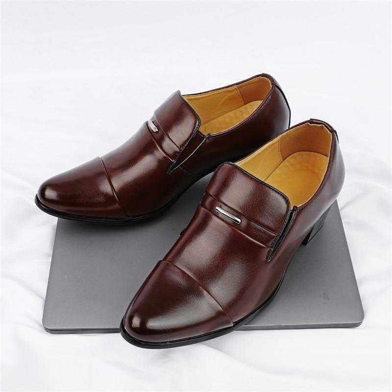 Neuer Kubanischer Modedesigner Slip-on Loafer Herren Spitz Schwarz Braun Hochzeit Erhöhungsschuhe Formelle Kleidung Schuhe Zapatos Hombre