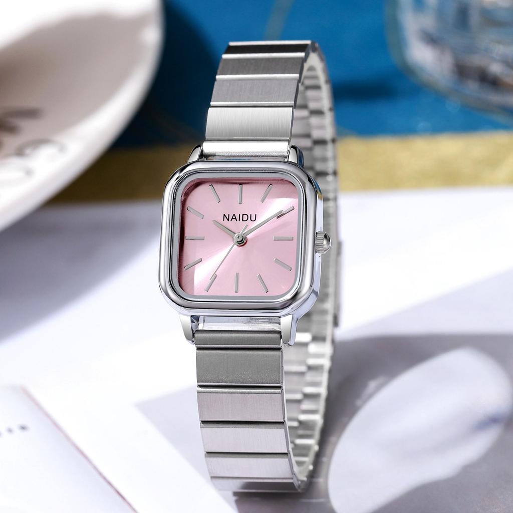Ins Niche Korean Style Women's Versatile Steel Band Quartz Watch - Simple and Elegant Design for Students