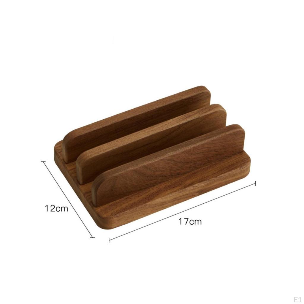 Wood Stand with Adjustable Slots Compact Two Vertical Laptop Low-Profile