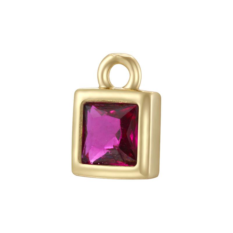 Light Luxury Twelfth Birthday Stone Sugar Cube Pendant Handmade Diy Bracelet Necklace Square Pendant Vd1939