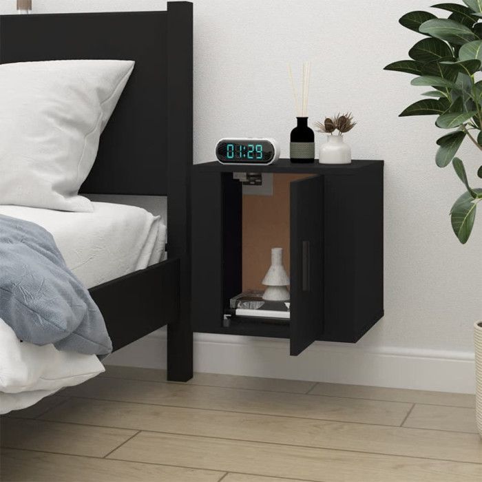 816642 vidaXL Meuble TV mural Noir 40x34,5x40 cm