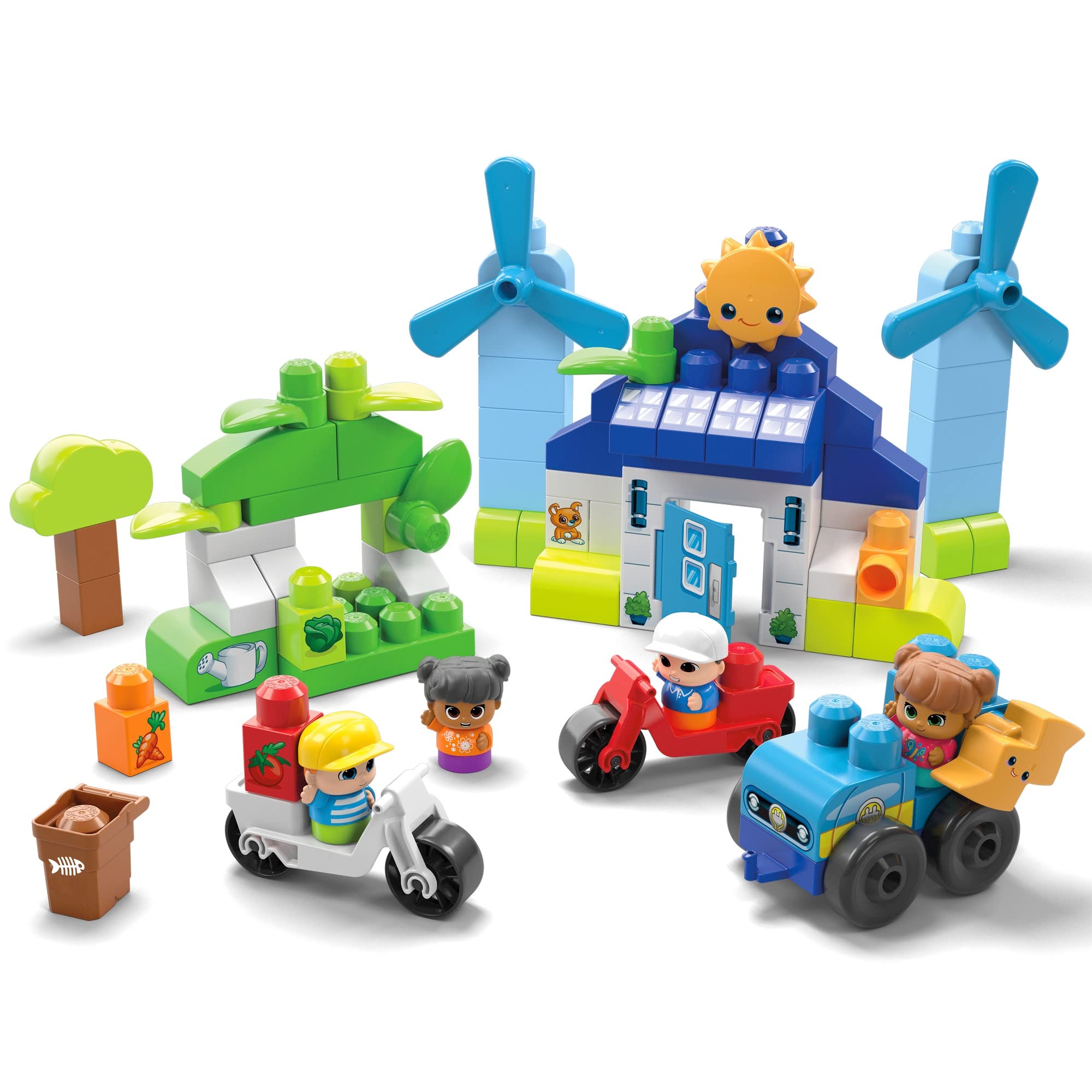 

Mega Bloks Green Town Natural Energy and Eco House Vehicle and House Set [Block Pieces: 88 Pieces] [Ages 1 and Up] HCG36