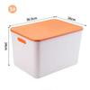 Saint Bilei Plastic Desktop Storage Boxes with Orange Lids, 2-Pack