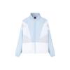 Solid Color Stand Collar Zipper Woven Jacket Women Jackets Blue 162238618R-1