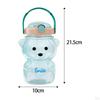 Bear Straw Bottle, Water Bottle with Straw, Cartoon DIY Drinks, Adjustable Straps Beverage, Portable