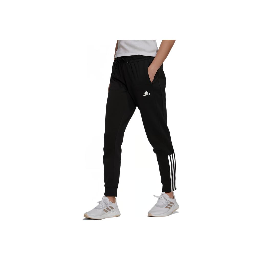 Adidas Logo Print Drawstring Straight-Leg Sweatpants Women Bottoms Black GS1383