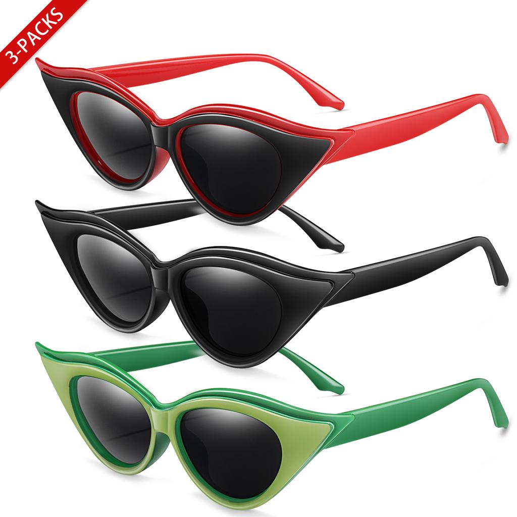 2Pairs/3Pairs Fashion Vacation Eyeglasses Men Women Sexy Cat Eye Shades OutdoorParty Golf Beach Vocation Multiple Outfits