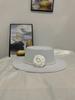 Hat Female Elegant British Top Hat Female Hepburn Style French Pearl Chain Flower Wool Flat Top Felt Hat Self-operated