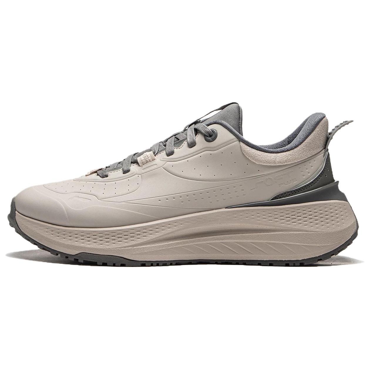 

Li-Ning Soft Plus Shield Minimalist Comfortable Durable Sweat-Absorbing Low-Top Casual Shoes Men sneaker Mica-Gray AGLU229-4 41.5