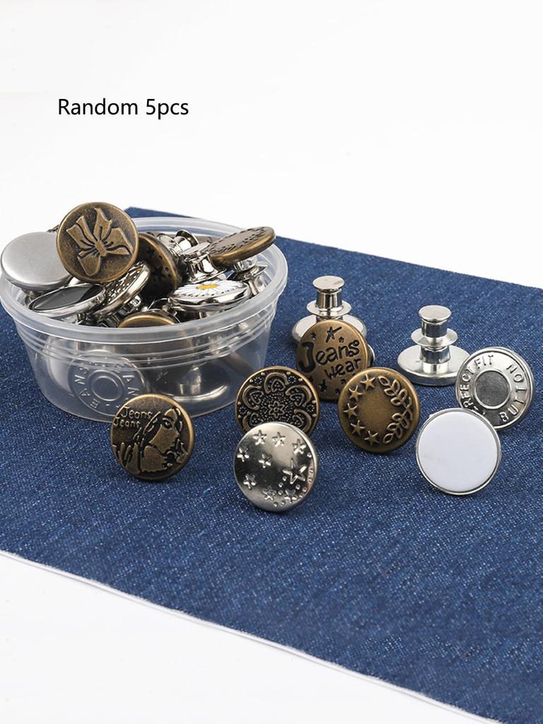 5pcs- Waist Button Detachable Metal Jeans Button