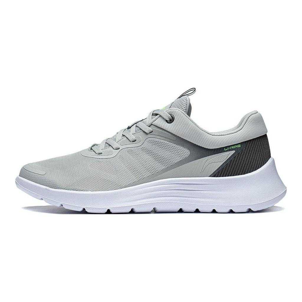 Li-Ning Leichte Weiche Rückfederung Atmungsaktiv Stoßdämpfend Rutschfest Abriebfest Niedrig geschnittene Laufschuhe Herren Sneaker Grau ARST019-3