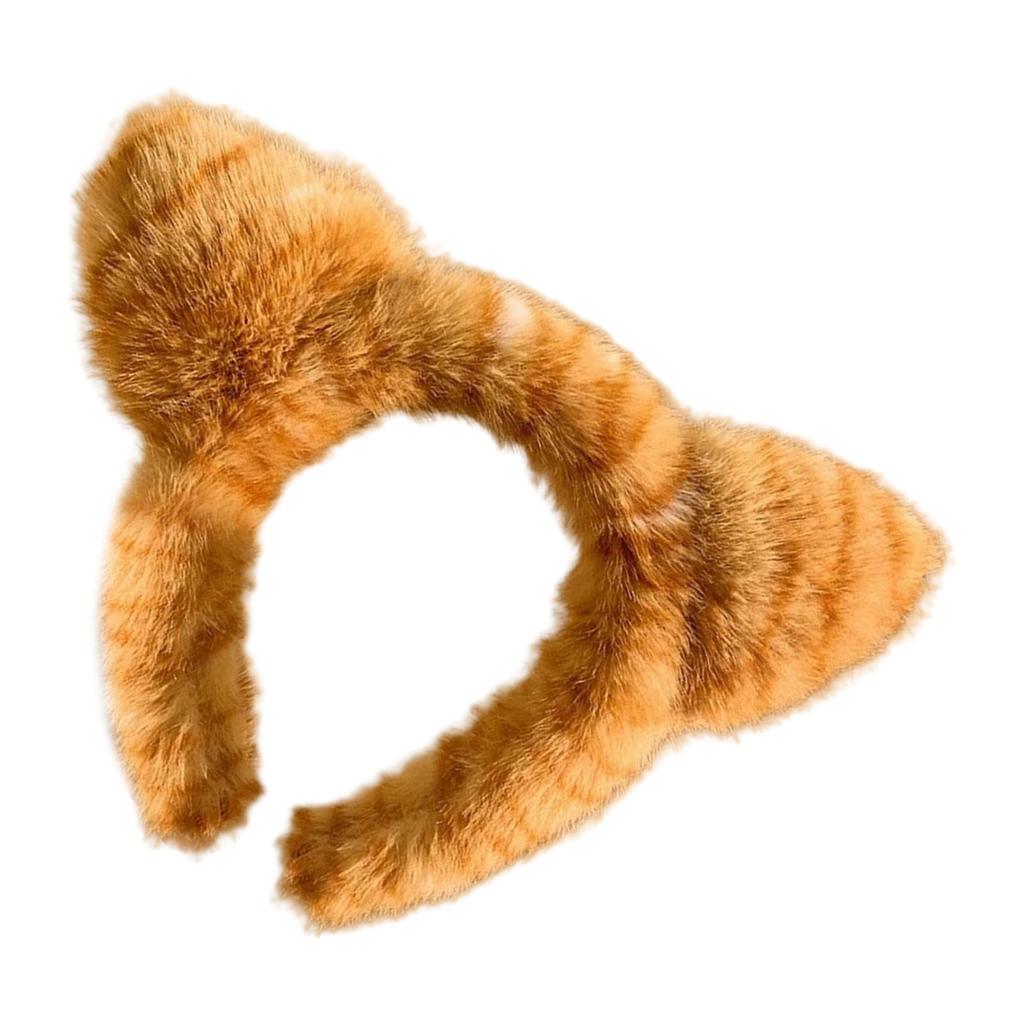 Cartoon Cats Ear Headbands Lovely Plush Hair Hoop Soft Comfortable Headwear for Women and Girls