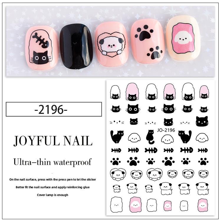 

Очаровательные трехглазые монстры Наклейки для ногтей - Смешанная партия с головами кошек и мультяшными наклейками Kuromi для украшения французского маникюра