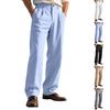 Casual Linnen Broek voor Mannen Rechte Pijp Lichtgewicht Ademend voor Strand Zomervakantie