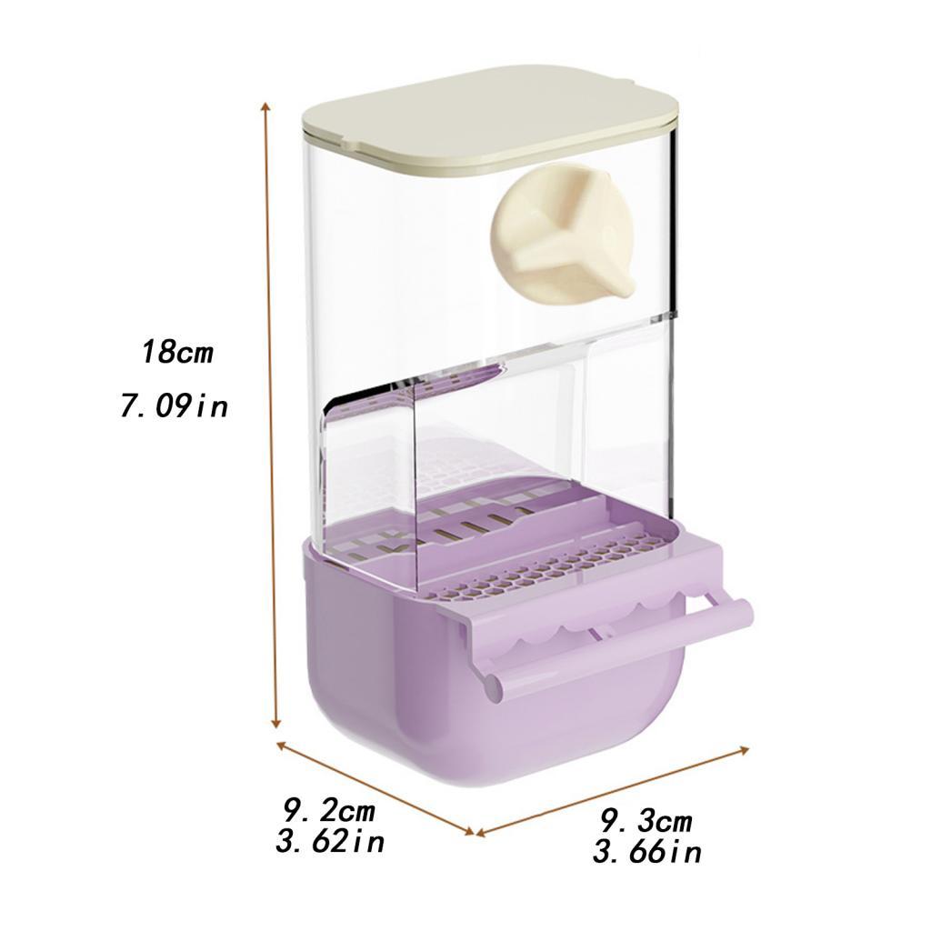No Mess Bird Feeder Sturdy Automatic Parrot Feeder with Perch Cage Accessories Food Container for Budgies Canary Finch Cockatoo