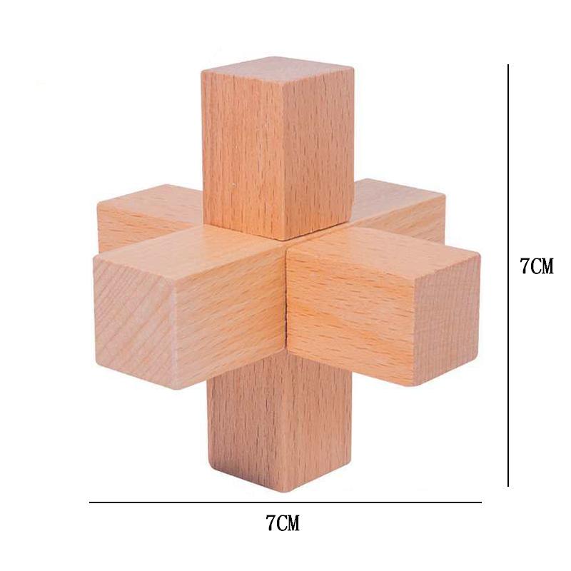 

Wooden Luban Lock Easy Fun Learn Kids Brain Teaser Puzzles Educational Toys Logic Skill Development IQ Test Challenge