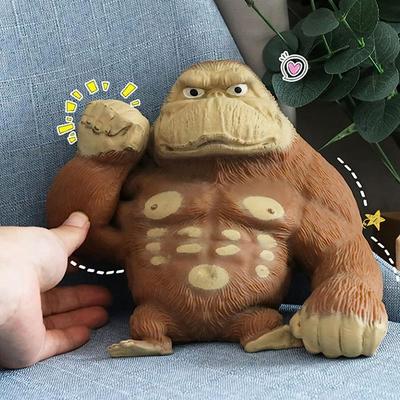 S/M/L Simülasyon Goril Maymun Esnek Squishy Antistres Sıkıştırılmış Maymun Elastik