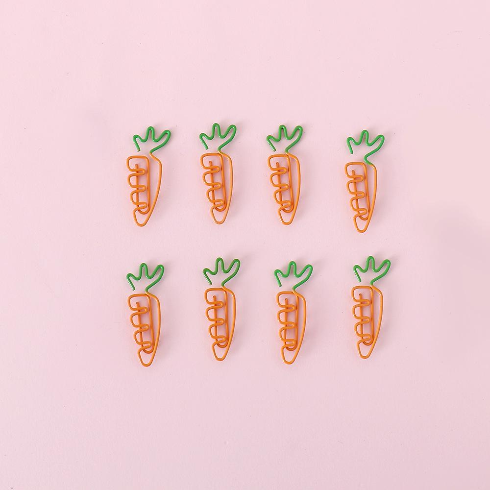 Creative Colorful Two-Tone Carrot-Shaped Cartoon Paper Clips