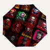 Custom Name Halloween horror Theme Automatic Umbrella, Lightweight & Portable, 8 Rib, Perfect for Outdoor Travel, Birthdays, Christmas, Gifts.