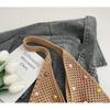 Hollow Out Single Shoulder Knitted Beach Bag Women's Colorful Large Capacity Tote for Seaside Holiday Pool Parties