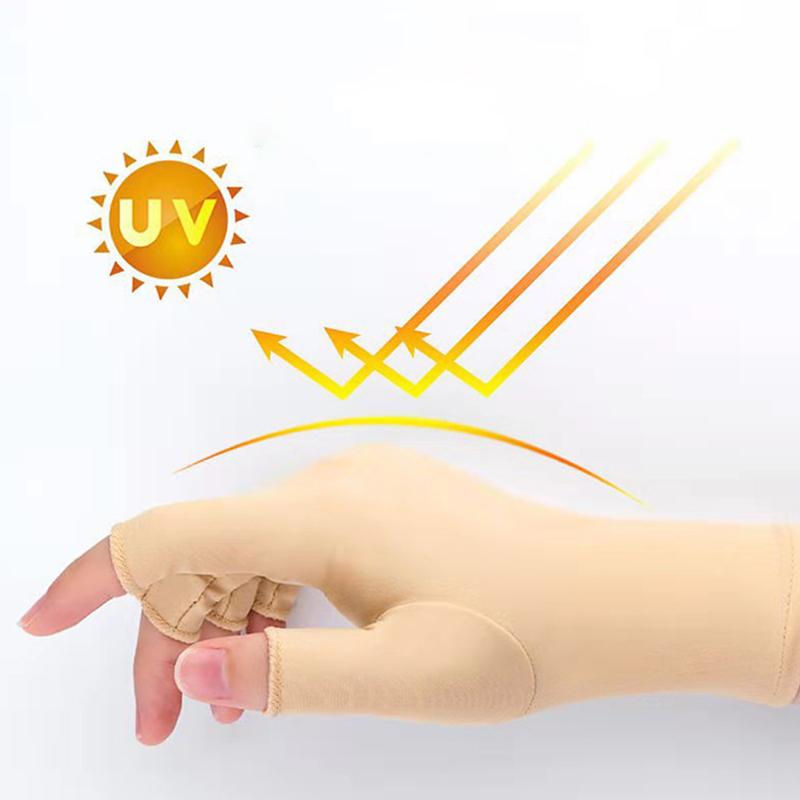 1 Pair Soft And Light Fingerless Anti Uv Radiation Protection Gloves Onesize