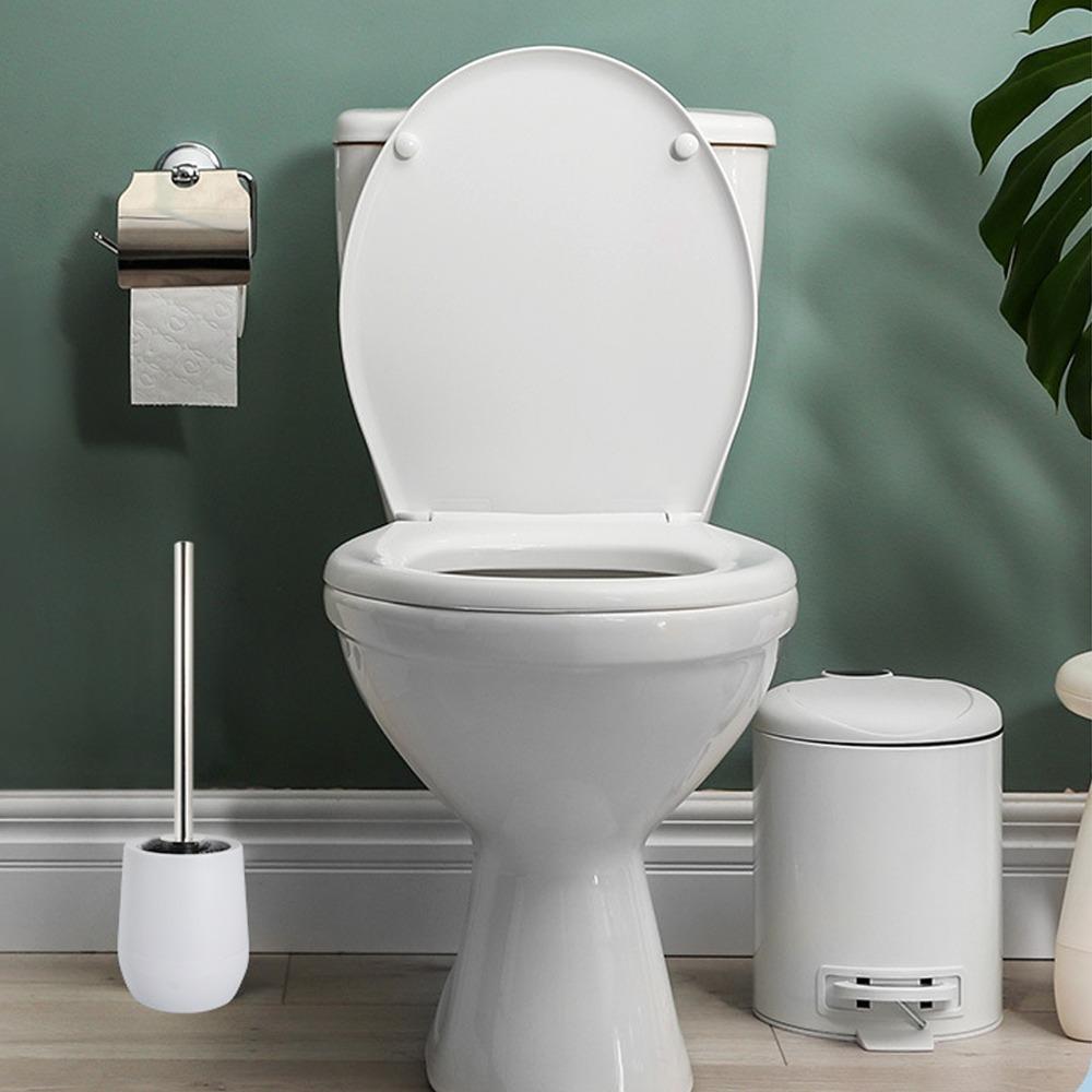 Lockable Thread Toilet Brush Set Gray White Toilet Brush and Holder Toilet Cleaning белый