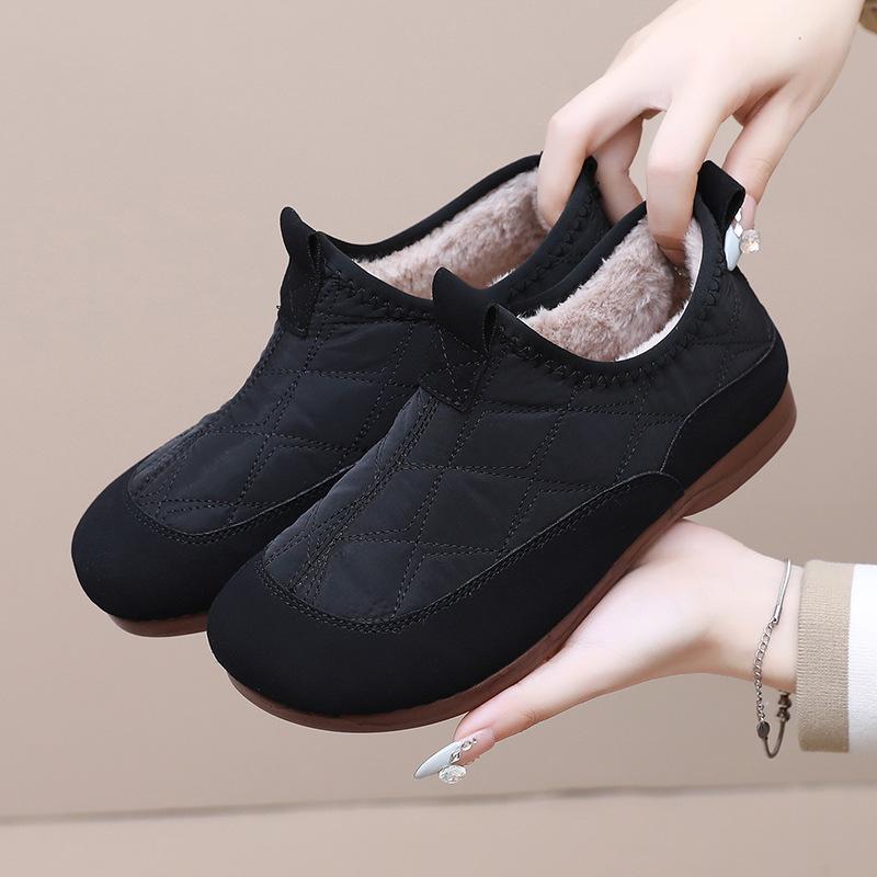 Winter Warm Women Soft Soled Cotton Shoes Anti Slip Casual Flat Bottom Casual Lazy Cotton Shoes One Step Stepping