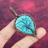 Tree Of Life Tibetan Turquoise Pendant Copper Wire Wrapped Gemstone Jewelry