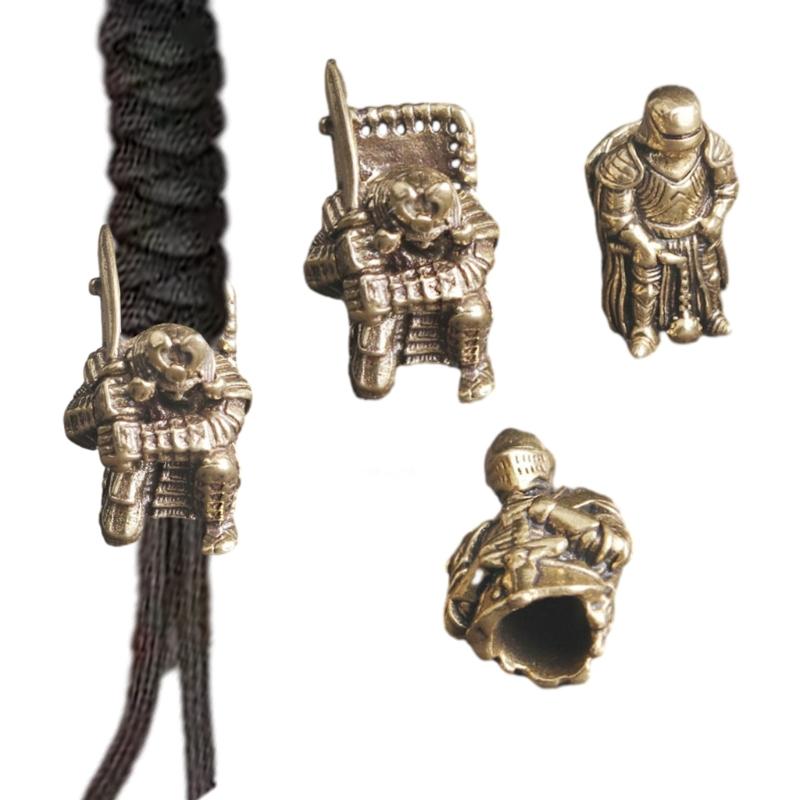 Broadswords Knights Knife Lanyard Bead DIY Brass Paracord Bead Vintage Knights Parachute Cord Beads for Bracelet Pendant