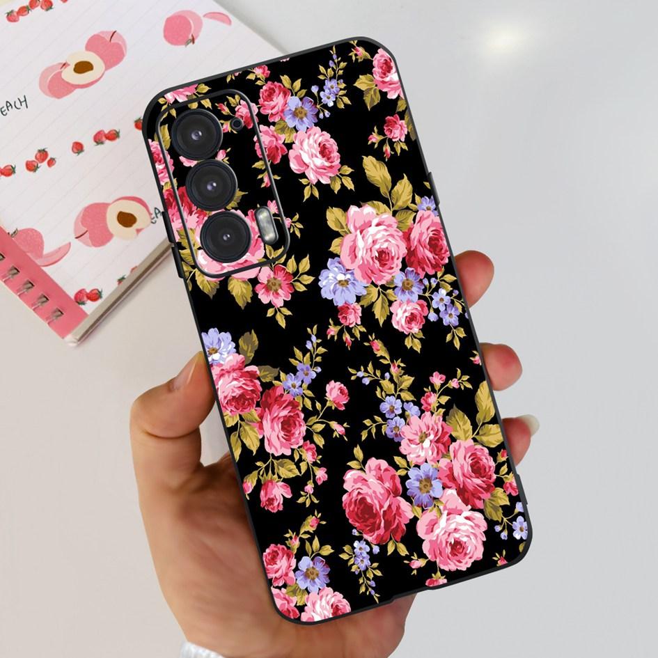 Moto Edge 20 Siliconen Hoesje Voor Motorola Edge  20 5G Telefoonhoesje Leuke Katten Vlinder Beschermende Bumper Voor Moto Edge20 XT2143-1 Funda