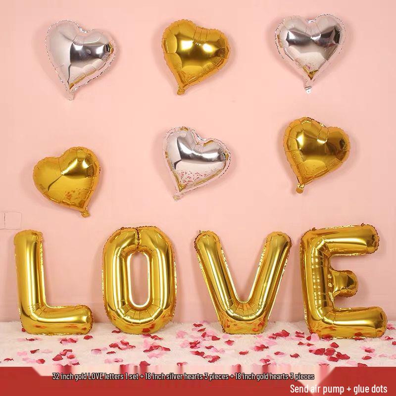 Romantic LOVE Balloon Set for Proposal, Birthday, or Wedding Room Decoration